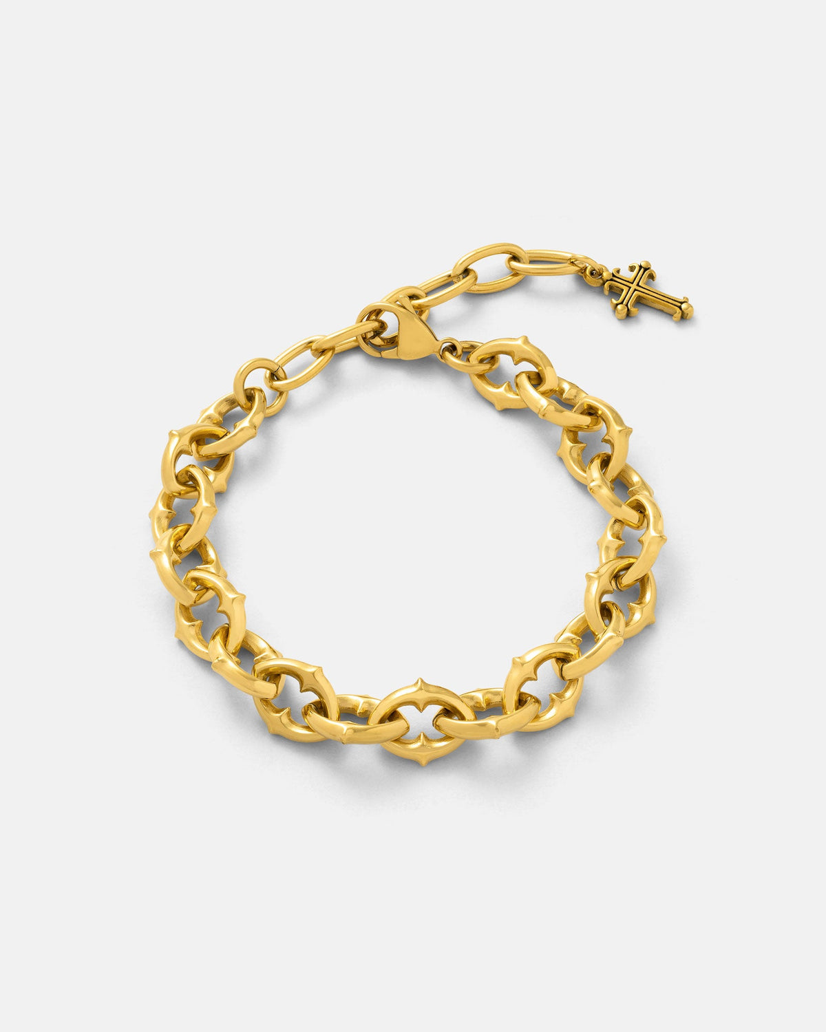 "The Cathedral" 9mm Spiked Bracelet (Gold)