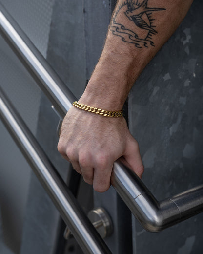 9mm Cuban Bracelet (Gold)