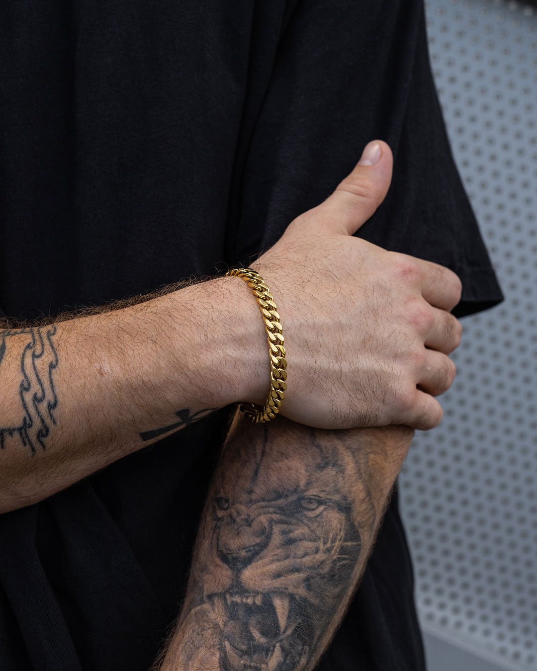 9mm Cuban Bracelet (Gold)