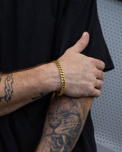9mm Cuban Bracelet (Gold)
