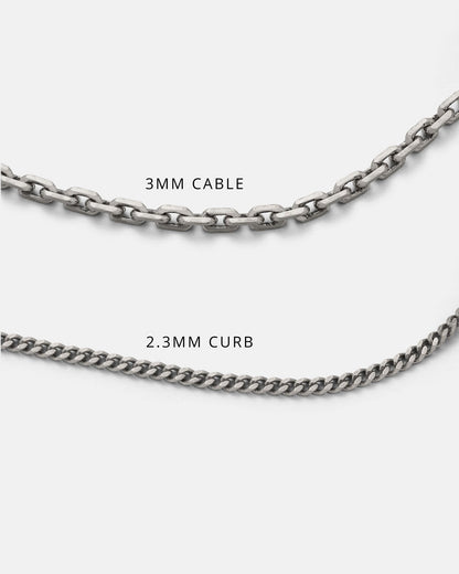 925 Sterling Silver Cross & Dagger Necklace