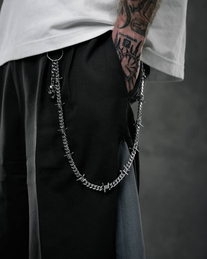 9mm Barbed Wire Cuban Wallet Chain