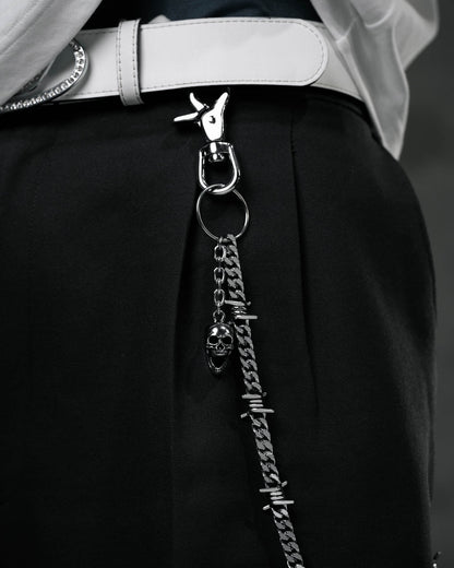 9mm Barbed Wire Cuban Wallet Chain