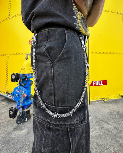 9mm Barbed Wire Cuban Wallet Chain