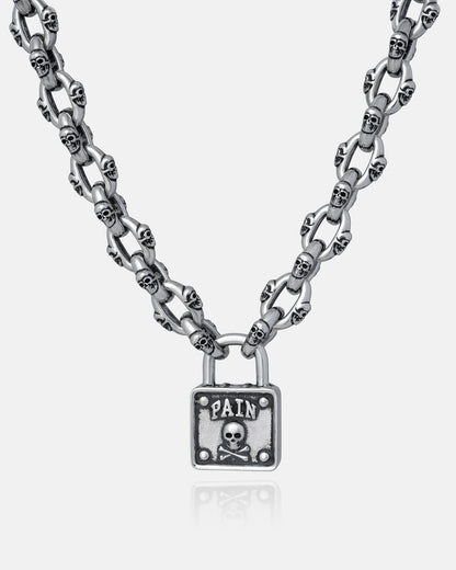 "Boneyards" Skull Padlock Chain