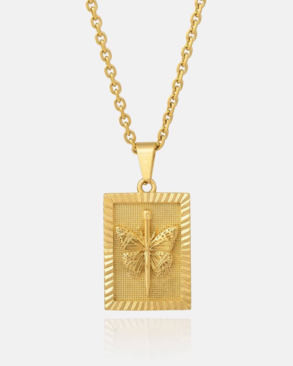 Butterfly Tag Pendant (Gold)
