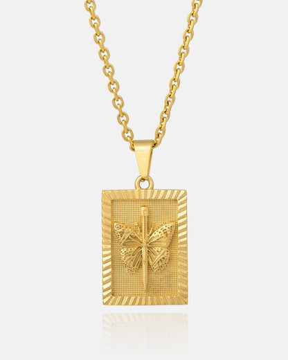 Butterfly Tag Pendant (Gold)