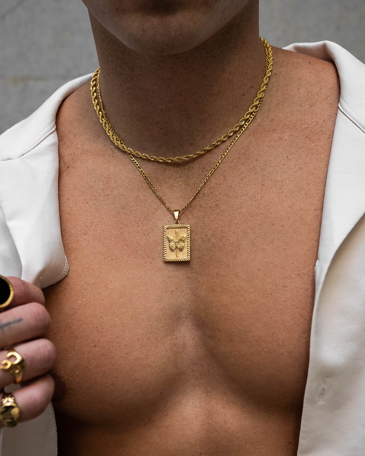 Butterfly Tag Pendant (Gold)
