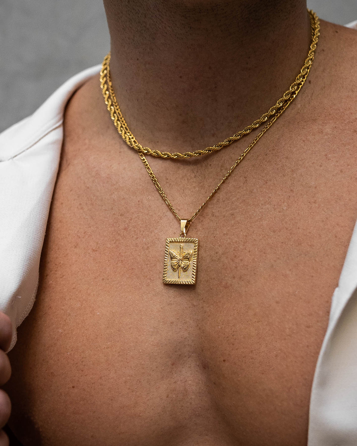 Butterfly Tag Pendant (Gold)