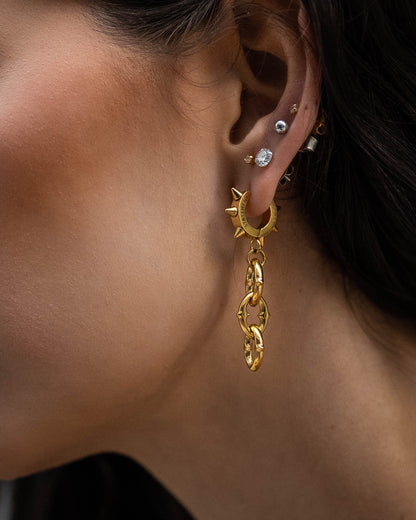 "The Cathedral" 9mm Chain Earrings (Gold)