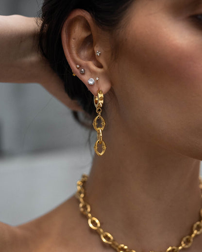 "The Cathedral" 9mm Chain Earrings (Gold)