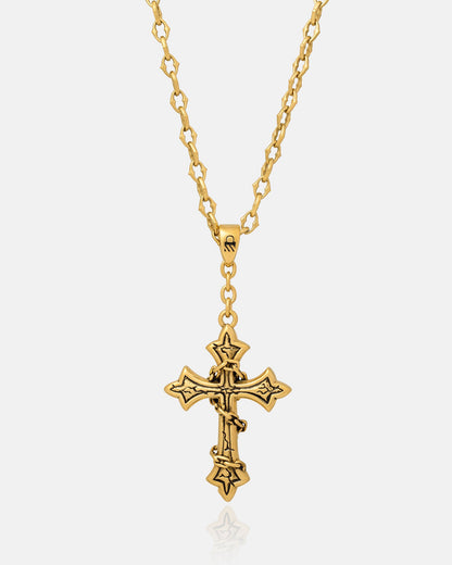 "The Cathedral" 6mm Spiked Chain with Custom Pendant Choice (Gold)