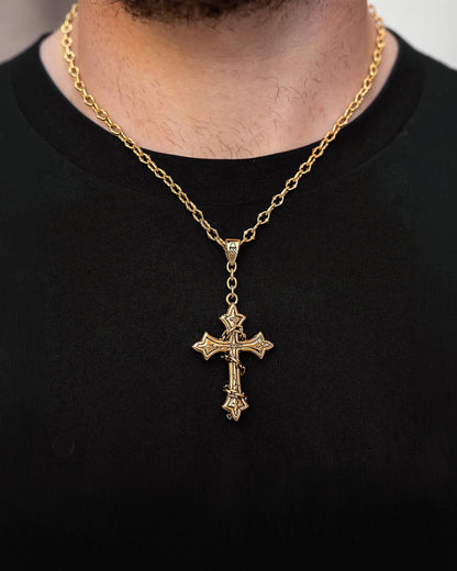 "The Cathedral" 6mm Spiked Chain with Custom Pendant Choice (Gold)