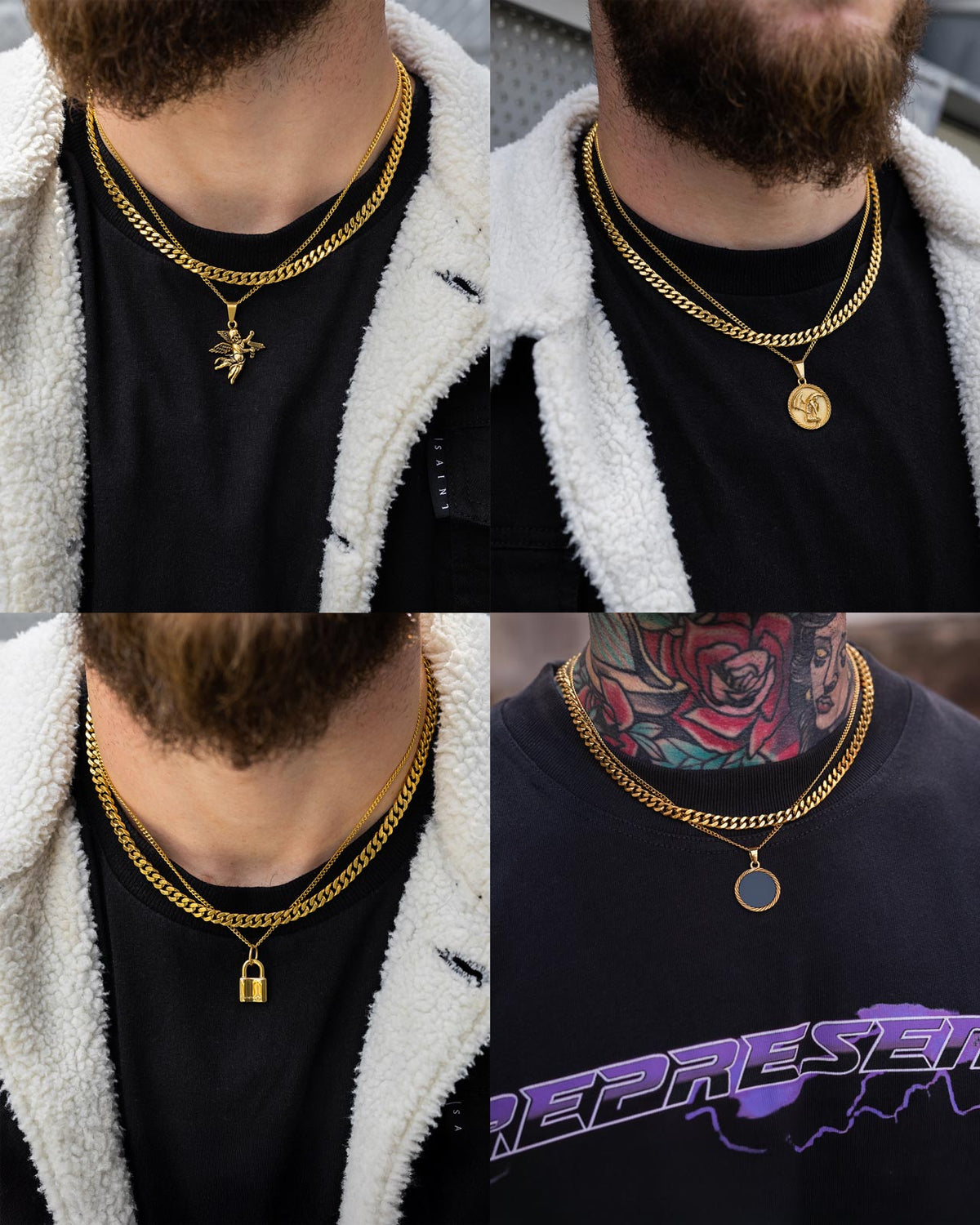 Cuban Set (Custom Pendant Choice) (Gold)