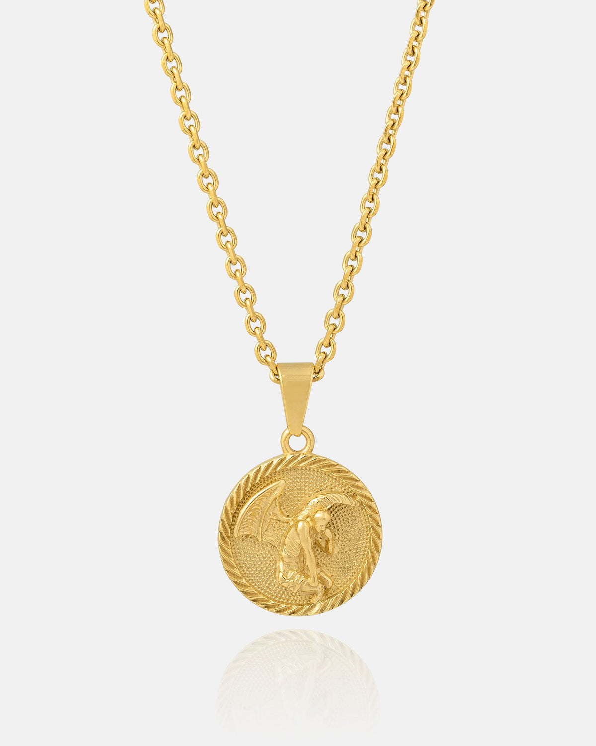 Fallen Angel Medallion Pendant (Gold)