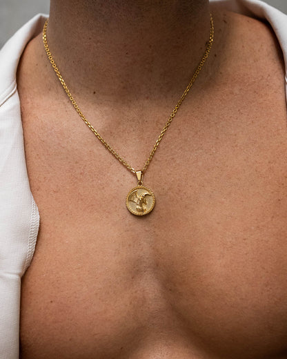 Fallen Angel Medallion Pendant (Gold)