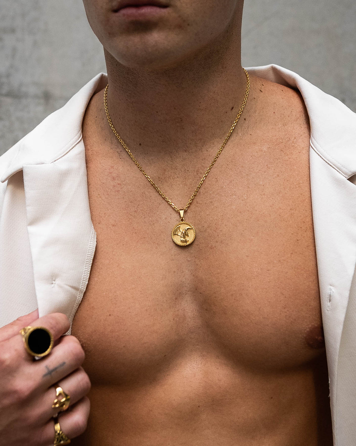 Fallen Angel Medallion Pendant (Gold)