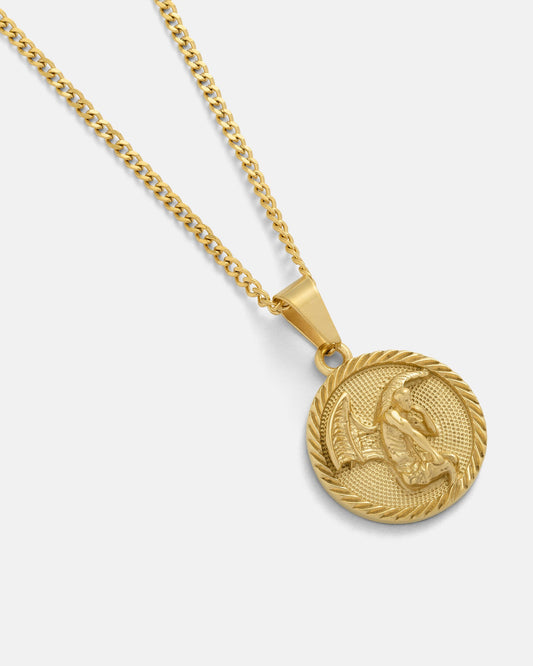 Fallen Angel Medallion Pendant (Gold)