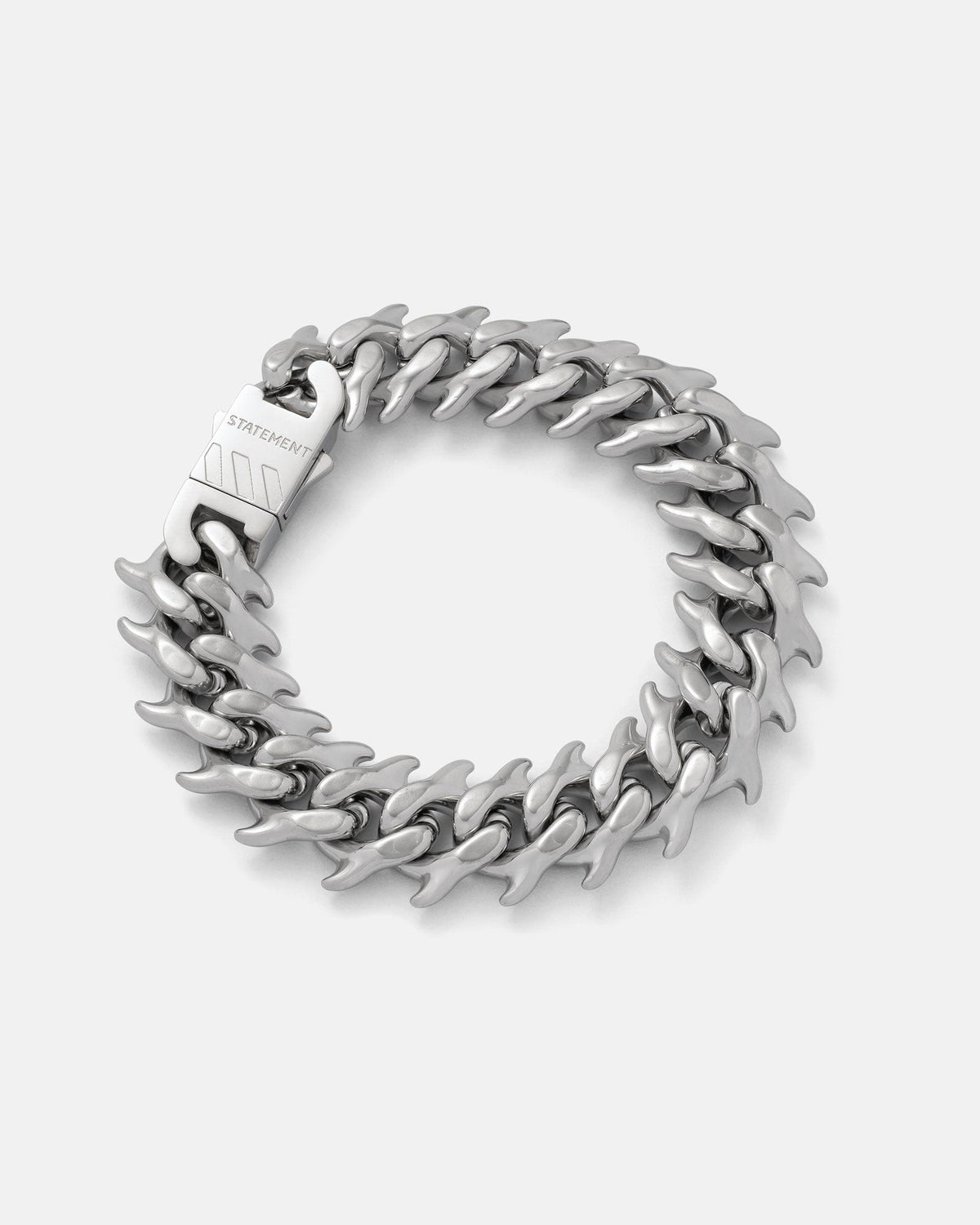 "Fishbone" Spiked Cuban Bracelet