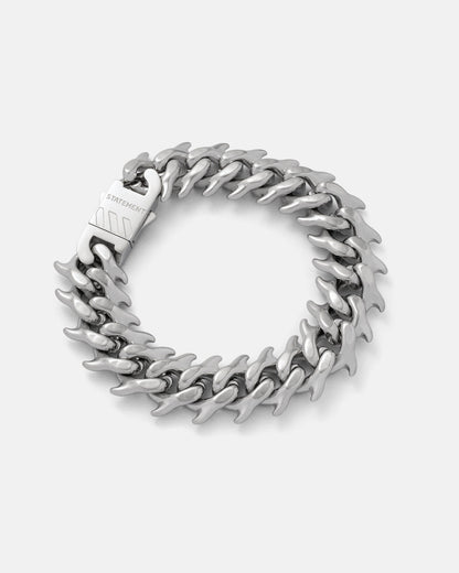 "Fishbone" Spiked Cuban Bracelet