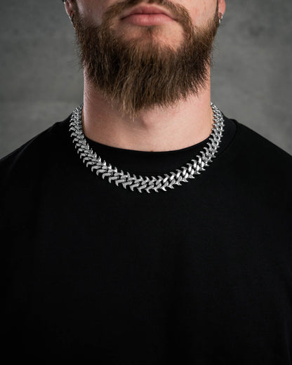"Fishbone" Curved Spiked Cuban Chain