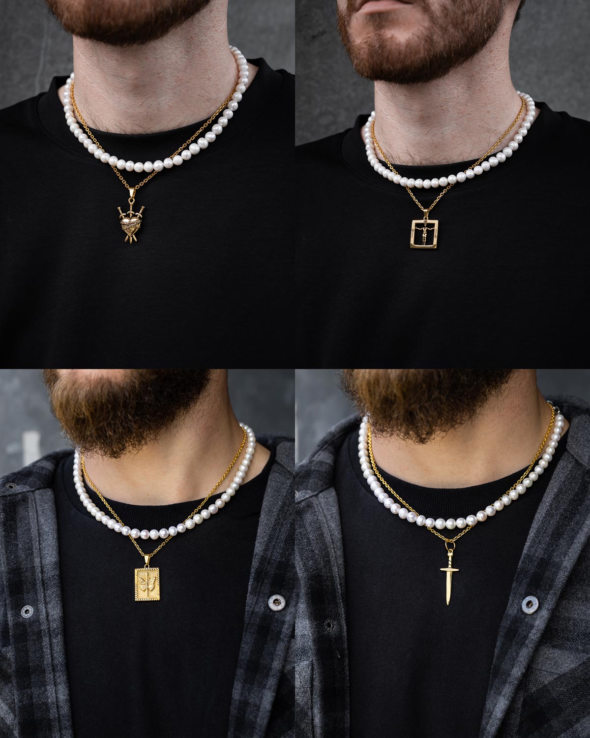 Pearl Set (Custom Pendant Choice) (Gold)