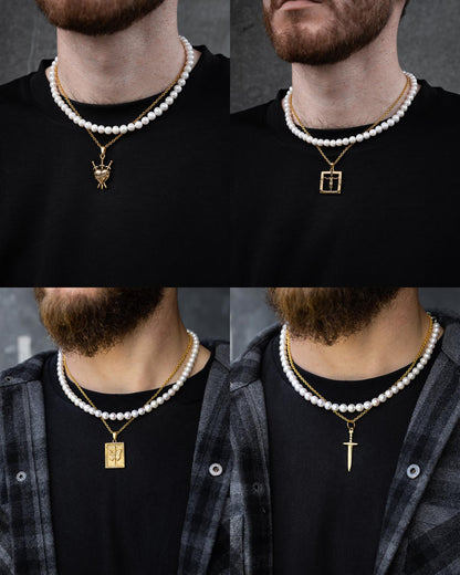 Pearl Set (Custom Pendant Choice) (Gold)