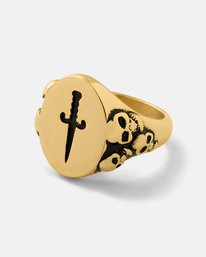 Graveyard Signet Ring (Gold)