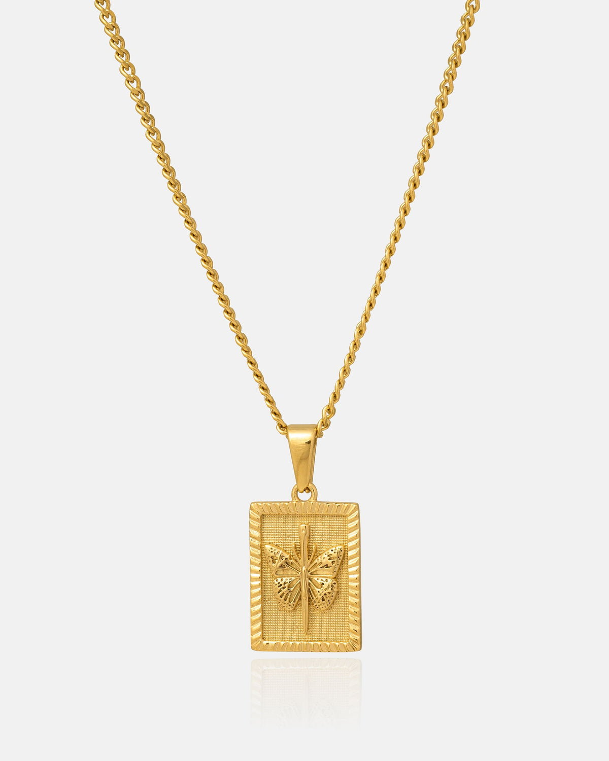 Mini Butterfly Tag Pendant (Gold)