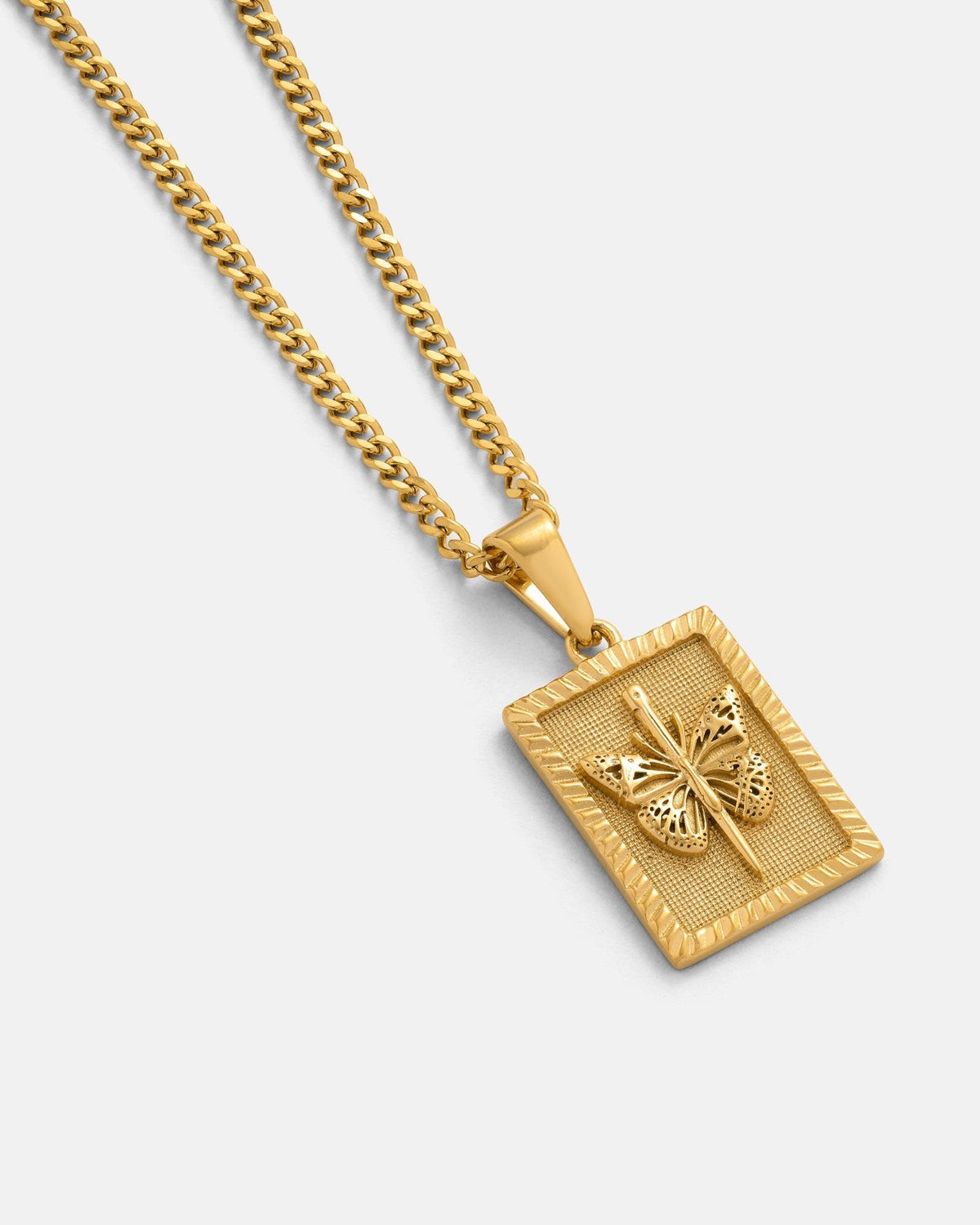 Mini Butterfly Tag Pendant (Gold)