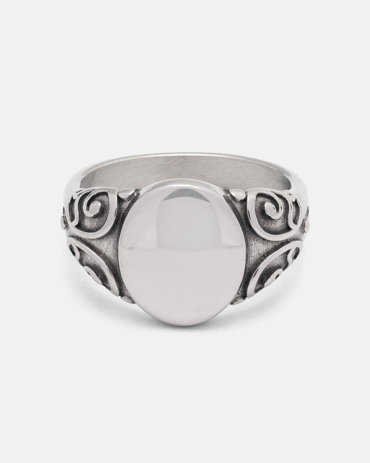 Mini Oval Scroll Signet Ring