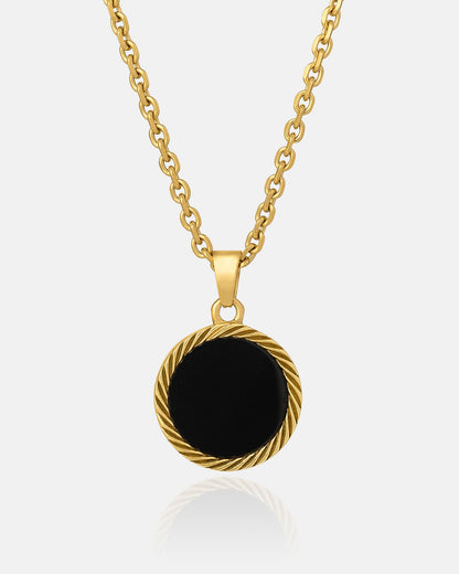 Onyx Medallion Pendant (Gold)