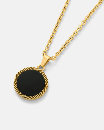 Onyx Medallion Pendant (Gold)