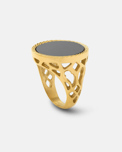 Onyx Sovereign Ring (Gold)