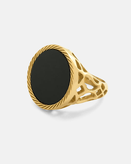 Onyx Sovereign Ring (Gold)