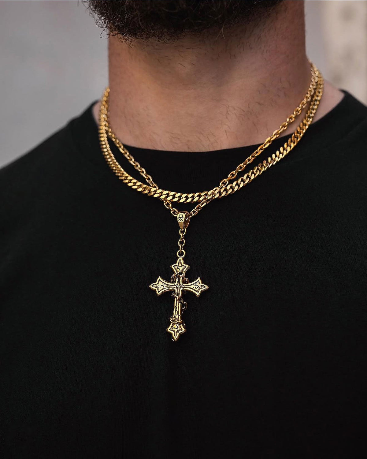 "The Ruins" Cross Pendant (Gold)