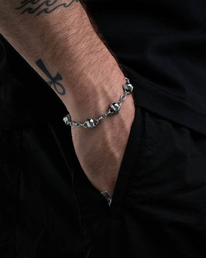 Skull Charm "Cathedral" Spiked Link Bracelet