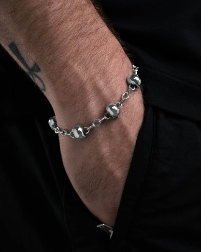 Skull Charm "Cathedral" Spiked Link Bracelet