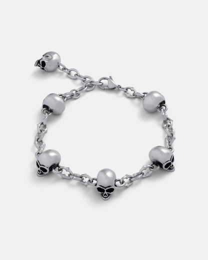 Skull Charm "Cathedral" Spiked Link Bracelet