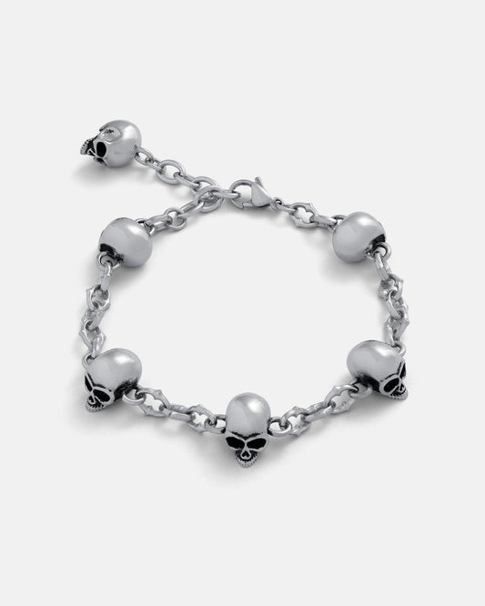 Skull Charm "Cathedral" Spiked Link Bracelet