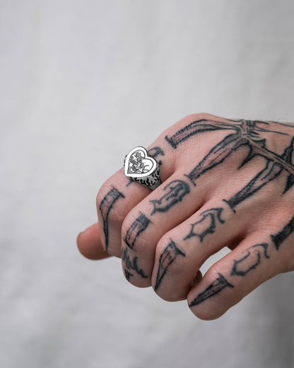 Skull Heart Ring