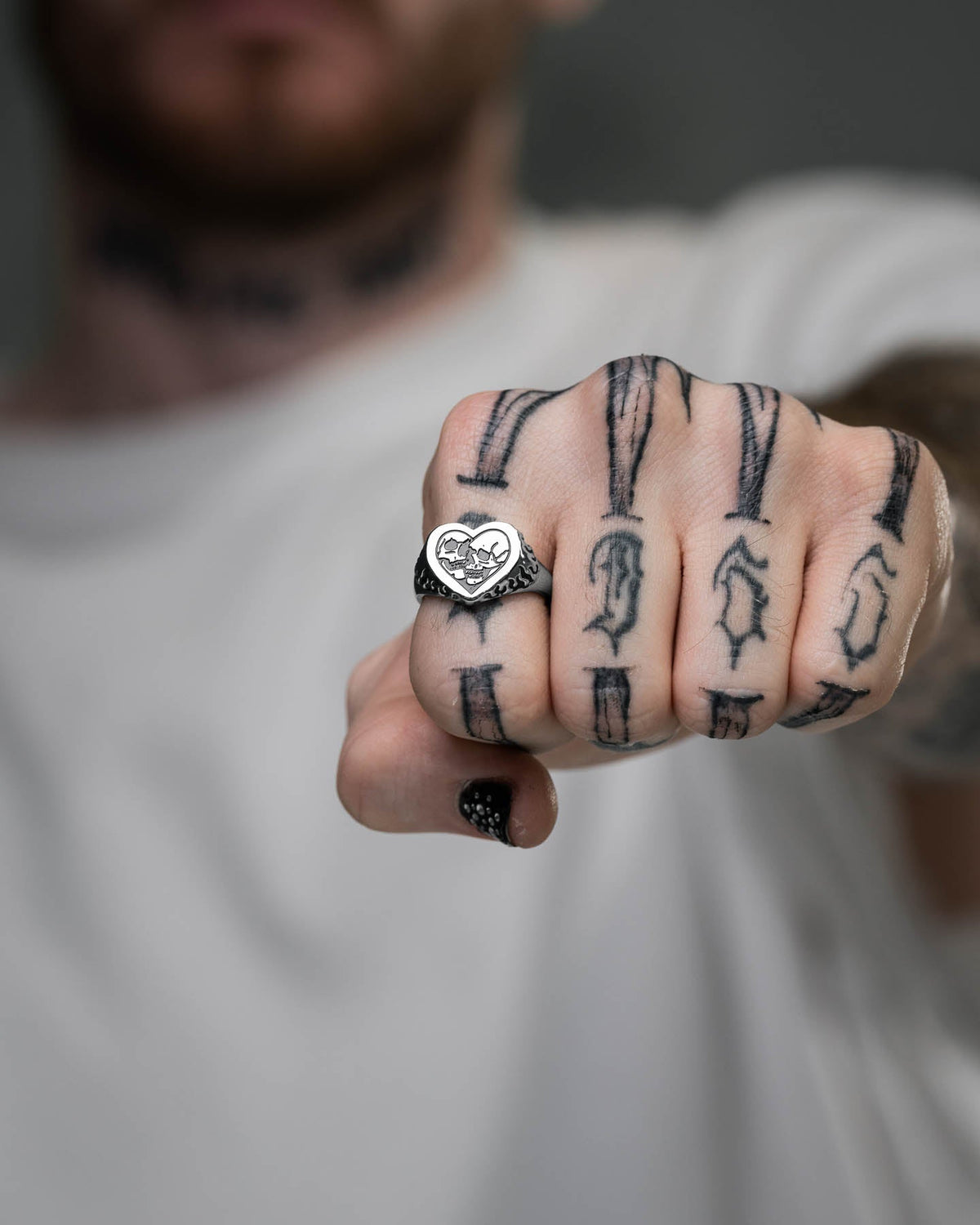 Skull Heart Ring