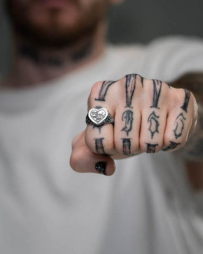 Skull Heart Ring