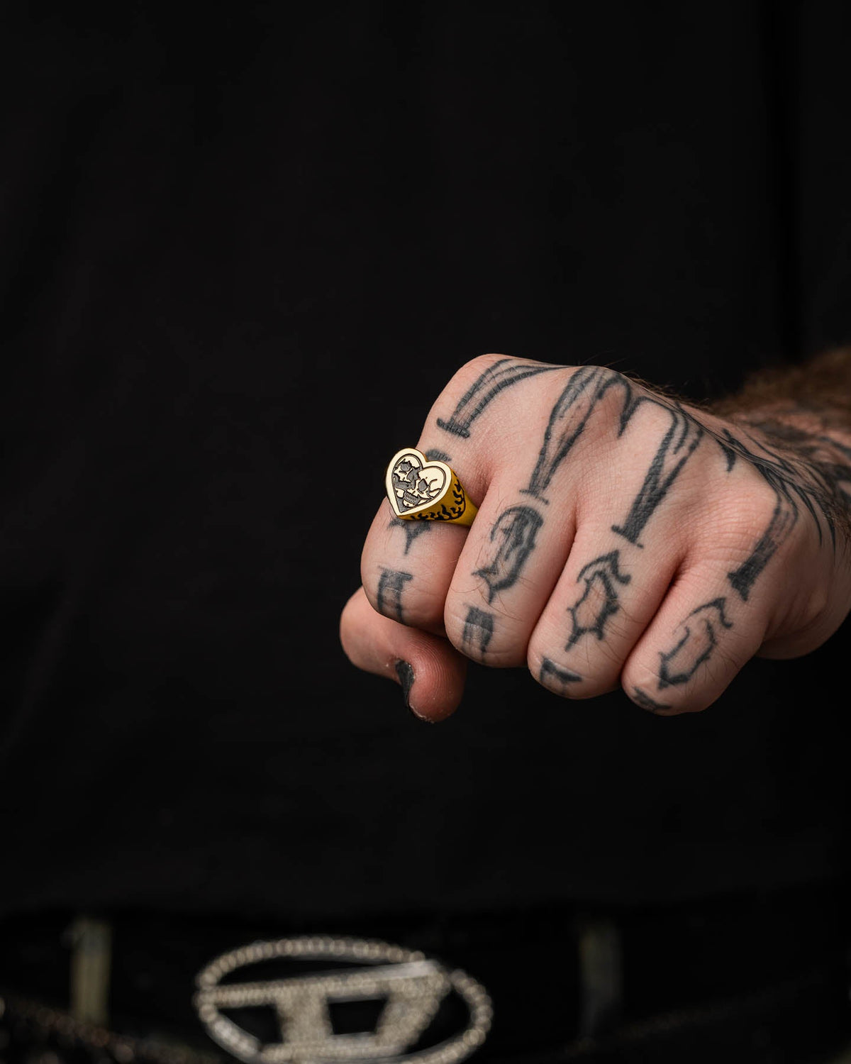 Skull Heart Ring (Gold)