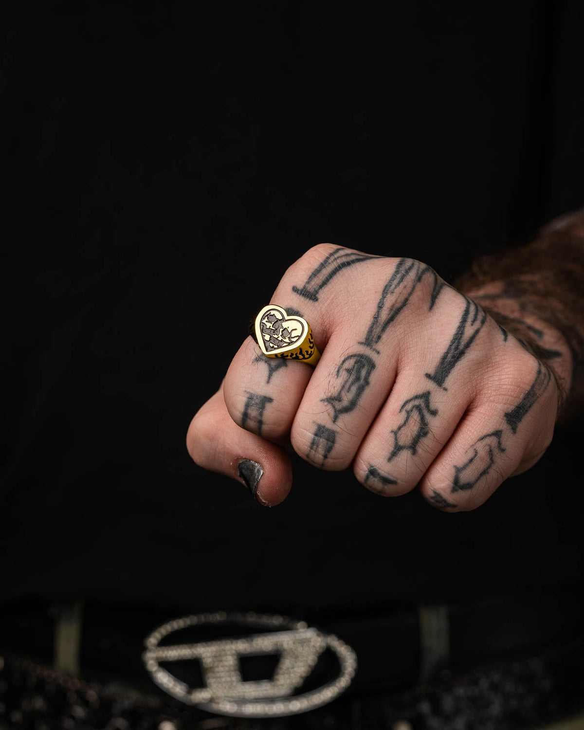 Skull Heart Ring (Gold)