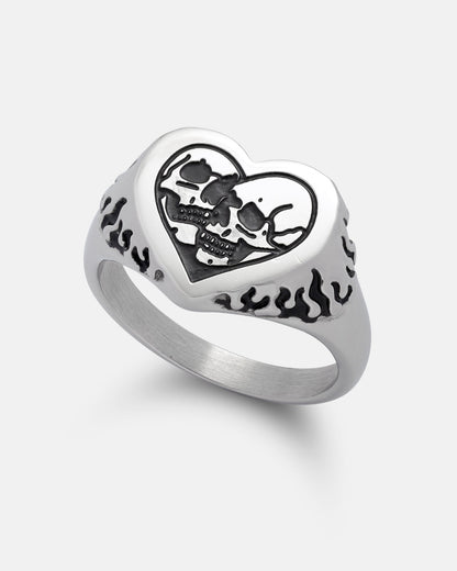 Skull Heart Ring