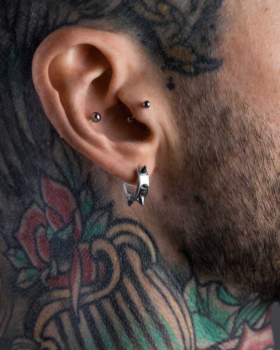 8mm Spiked Hoop Earrings