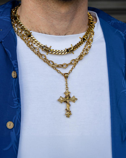 "The Ruins" Cross Pendant (Gold)